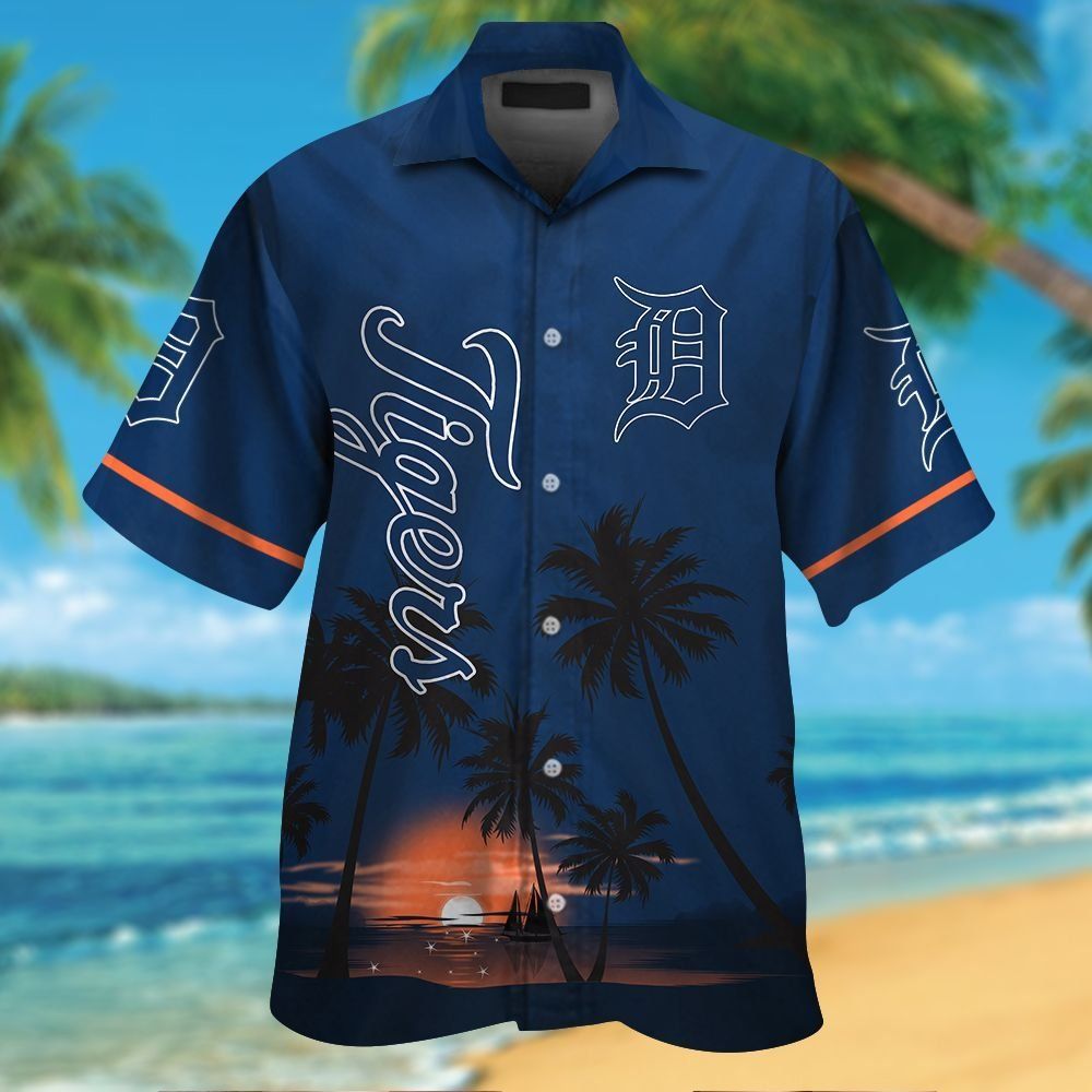 Detroit Tigers Short Sleeve Button Up Tropical Hawaiian Shirt Ver06