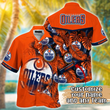 Edmonton Oilers NHL Summer Hawaii Shirt And Tshirt Custom Aloha Shirt