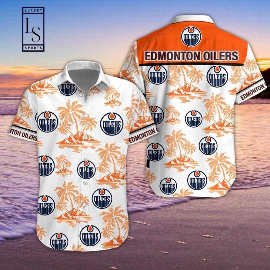 Edmonton Oilers Themed Hawaiian Shirt