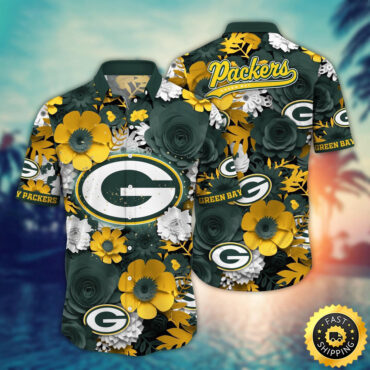 Green Bay Packers Hawaii Shirt  Flower Colorful Coastal Wear