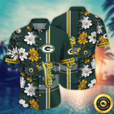Green Bay Packers Hawaii Shirt Flower Sporty And Stylish