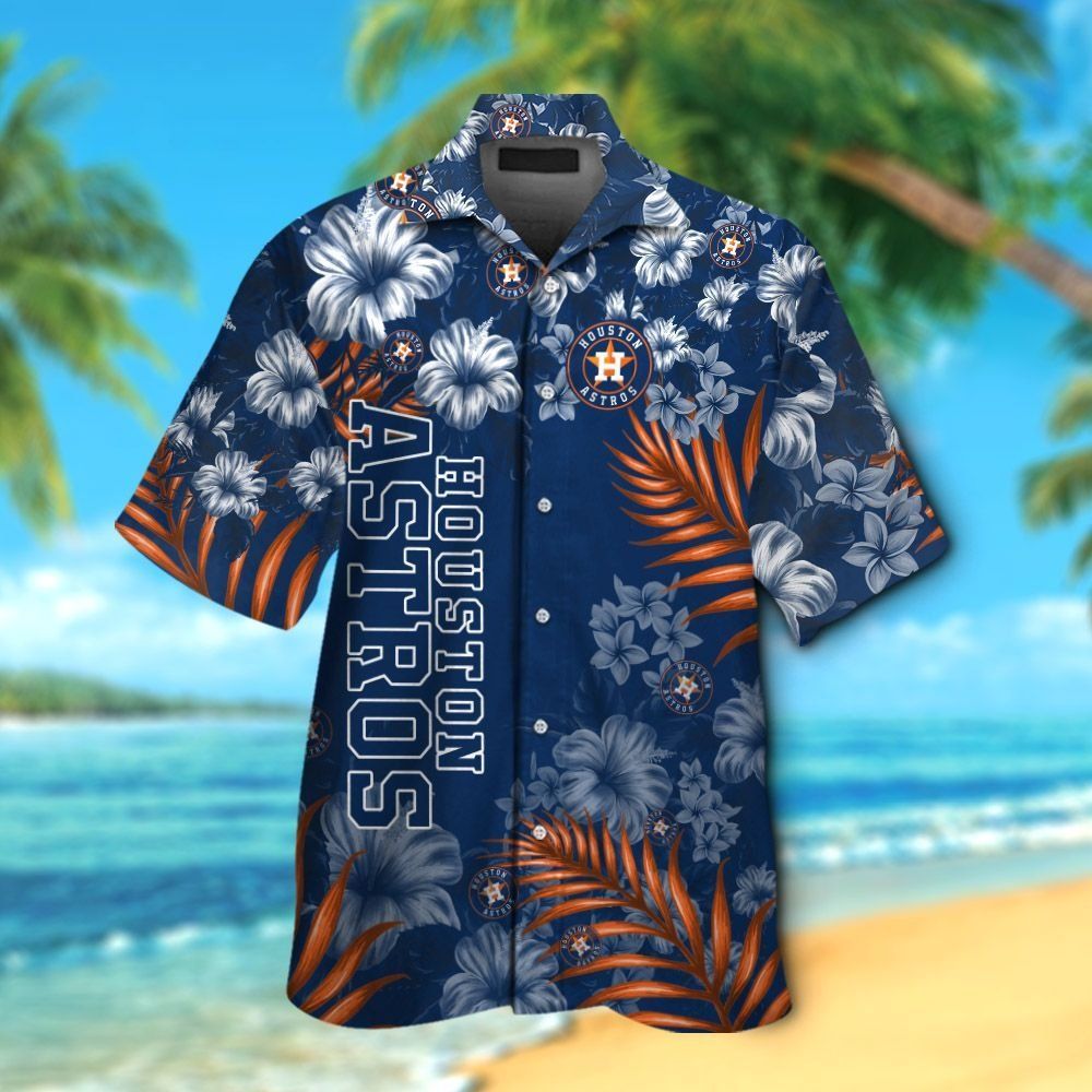 Houston Astros Short Sleeve Button Up Tropical Hawaiian Shirt Ver04