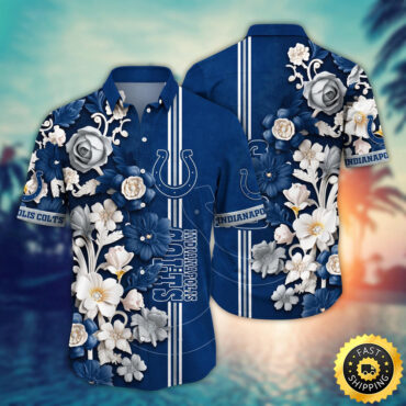 Indianapolis Colts Hawaii Shirt  Flower Aloha Shirt For Football Fans