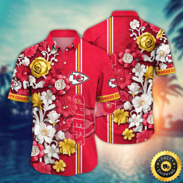 Kansas City Chiefs Hawaii Shirt  Flower Aloha Shirt For Football Fans