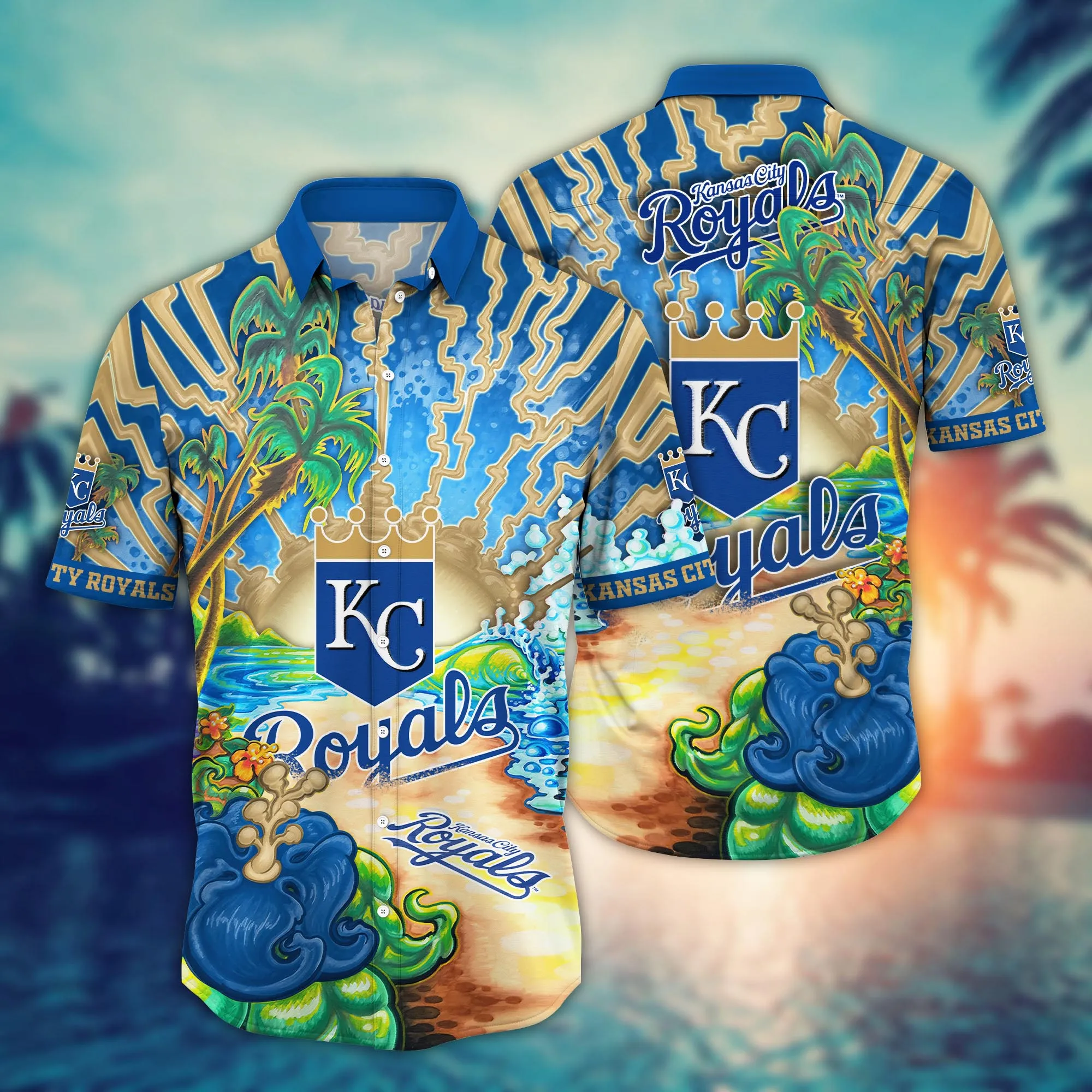 Kansas City Royals MLB Hawaiian Shirt Sea Shorestime Aloha Shirt