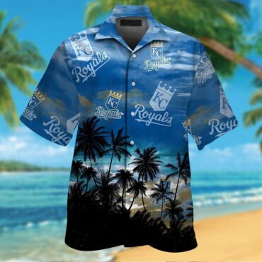 Kansas City Royals Short Sleeve Button Up Tropical Hawaiian Shirt Ver03