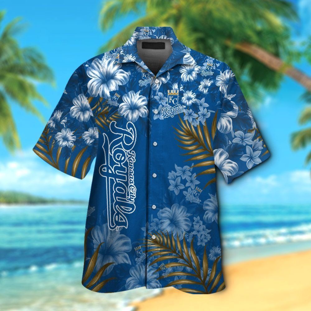 Kansas City Royals Short Sleeve Button Up Tropical Hawaiian Shirt Ver04