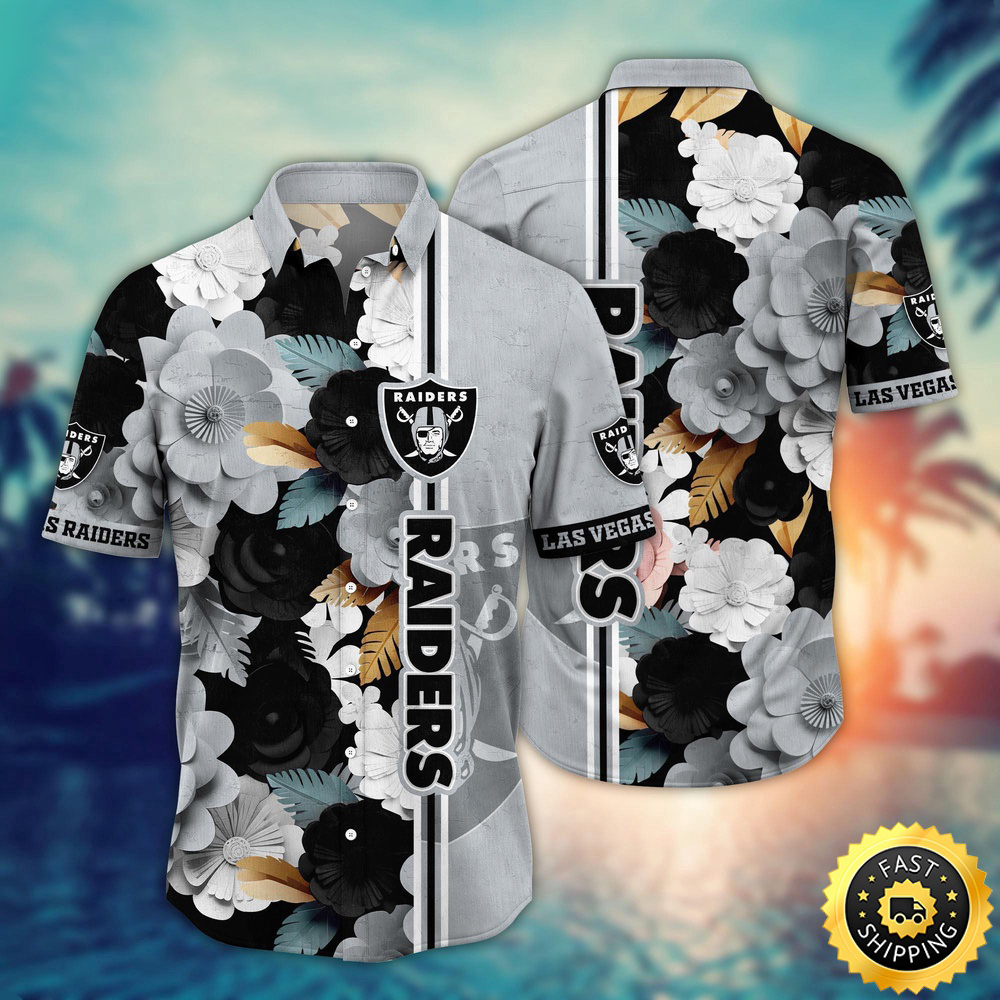 Las Vegas Raiders Hawaii Shirt Flower Laid Back Hawaiian Charm