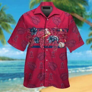 Los Angeles Angels Short Sleeve Button Up Tropical Hawaiian Shirt Ver01