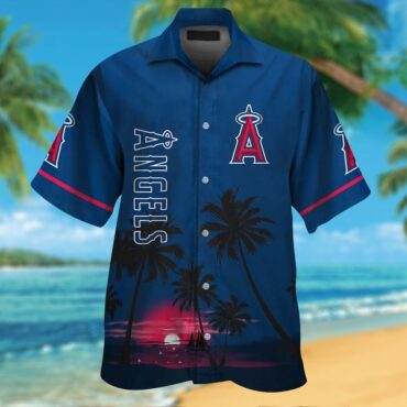 Los Angeles Angels Short Sleeve Button Up Tropical Hawaiian Shirt Ver02