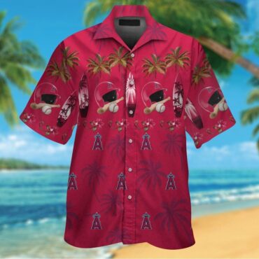Los Angeles Angels Short Sleeve Button Up Tropical Hawaiian Shirt Ver07