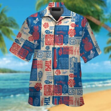 Los Angeles Dodgers Short Sleeve Button Up Tropical Hawaiian Shirt Ver03