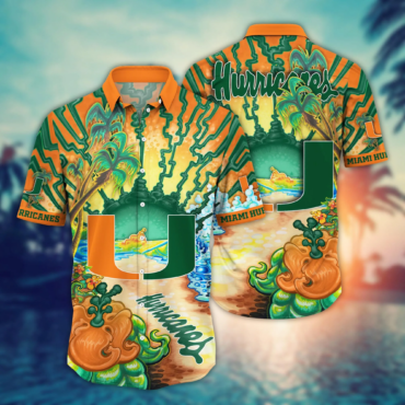 Miami Hurricanes Ncaa Hawaiian Shirt Breaktime International Tie Shirts