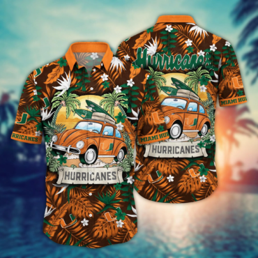 Miami Hurricanes Ncaa Hawaiian Shirt Sunningtime Aloha Shirt