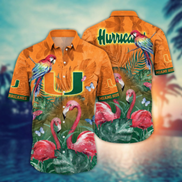 Miami Hurricanes Ncaa Hawaiian Shirt Vacation Time Aloha Shirt