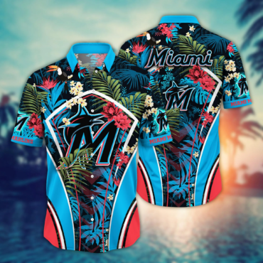 Miami Marlins MLB Hawaiian Shirt Break Aloha Shirt