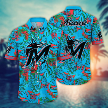 Miami Marlins MLB Hawaiian Shirt Warm Breezes Aloha Shirt