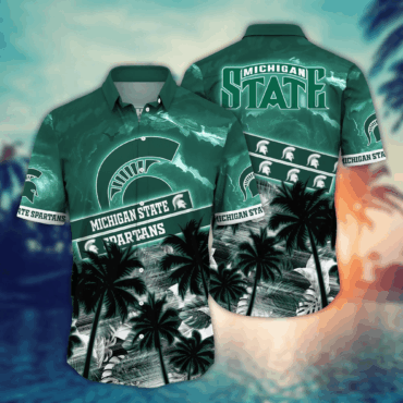 Michigan State Spartans Ncaa Hawaiian Shirt Beach Time Aloha Shirt