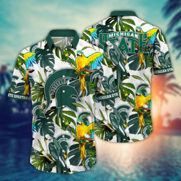 Michigan State Spartans Ncaa Hawaiian Shirt Blooming Flowerstime Aloha Shirt