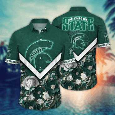 Michigan State Spartans Ncaa Hawaiian Shirt Custom Warm Days Aloha Shirt