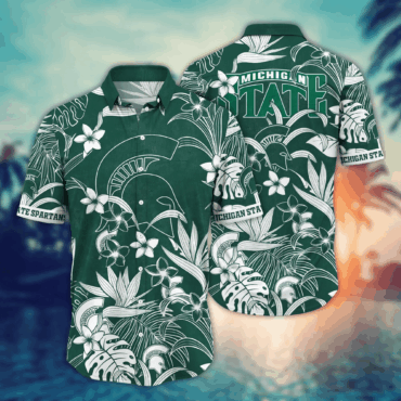 Michigan State Spartans Ncaa Hawaiian Shirt Sea Breezetime Aloha Shirt