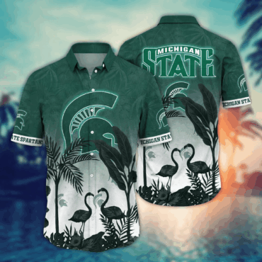 Michigan State Spartans Ncaa Hawaiian Shirt Tanningtime Aloha Shirt