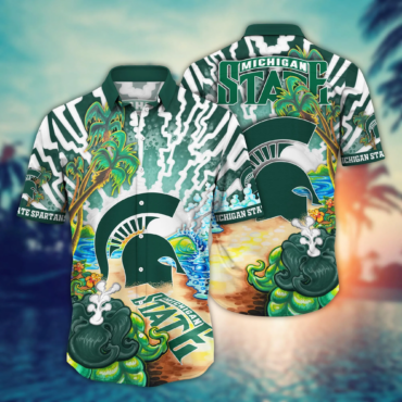 Michigan State Spartans Ncaa Hawaiian Shirt Warmthtime Aloha Shirt