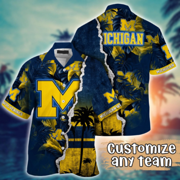 Michigan Wolverines Ncaa Hawaiian Shirt Custom Summer Camps Aloha Shirt