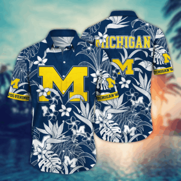 Michigan Wolverines Ncaa Hawaiian Shirt Lush Greenerytime Aloha Shirt