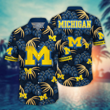 Michigan Wolverines Ncaa Hawaiian Shirt Sea Breeze Aloha Shirt