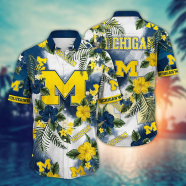 Michigan Wolverines Ncaa Hawaiian Shirt Sprinklerstime Aloha Shirt