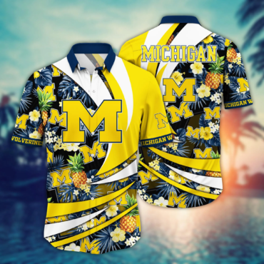 Michigan Wolverines Ncaa Hawaiian Shirt Sunbathe Aloha Shirt