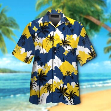Michigan Wolverines Short Sleeve Button Up Tropical Hawaiian Shirt Ver038