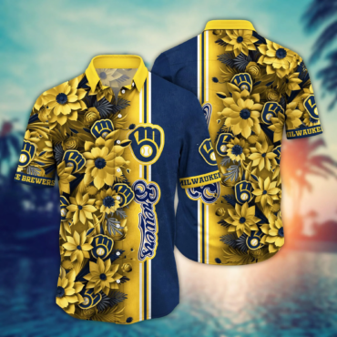 Milwaukee Brewers MLB Hawaiian Shirt Custom Getaways Aloha Shirt