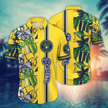 Milwaukee Brewers MLB Hawaiian Shirt Solstice Aloha Shirt