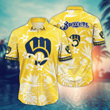 Milwaukee Brewers MLB Hawaiian Shirt Sun Soakedtime Aloha Shirt