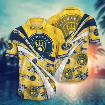 Milwaukee Brewers Trendy Hawaiian Shirt Milwaukee Brewers Symbol Old Vintage Hawaii Shirt