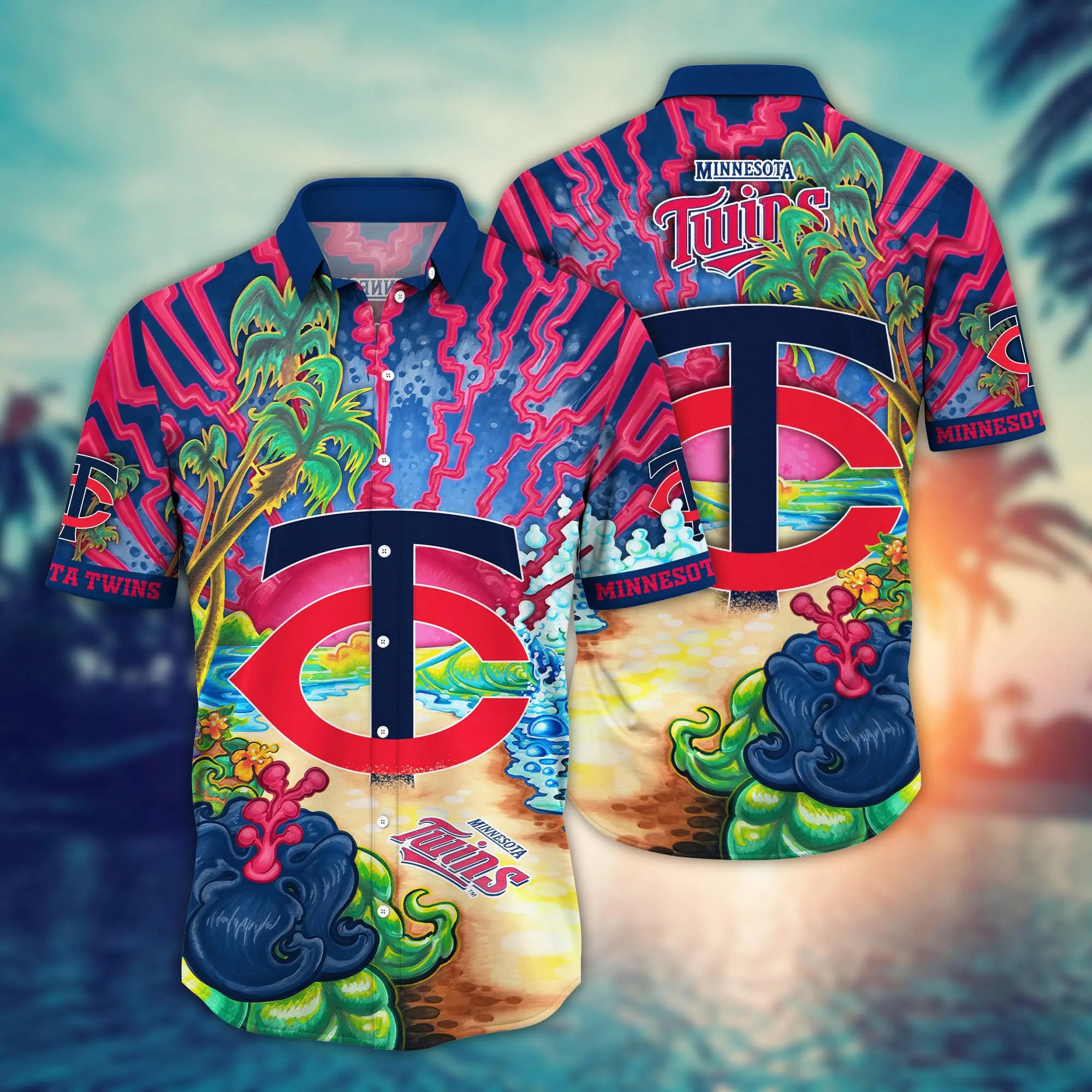 Minnesota Twins MLB Hawaiian Shirt Blooming Flowerstime Aloha Shirt