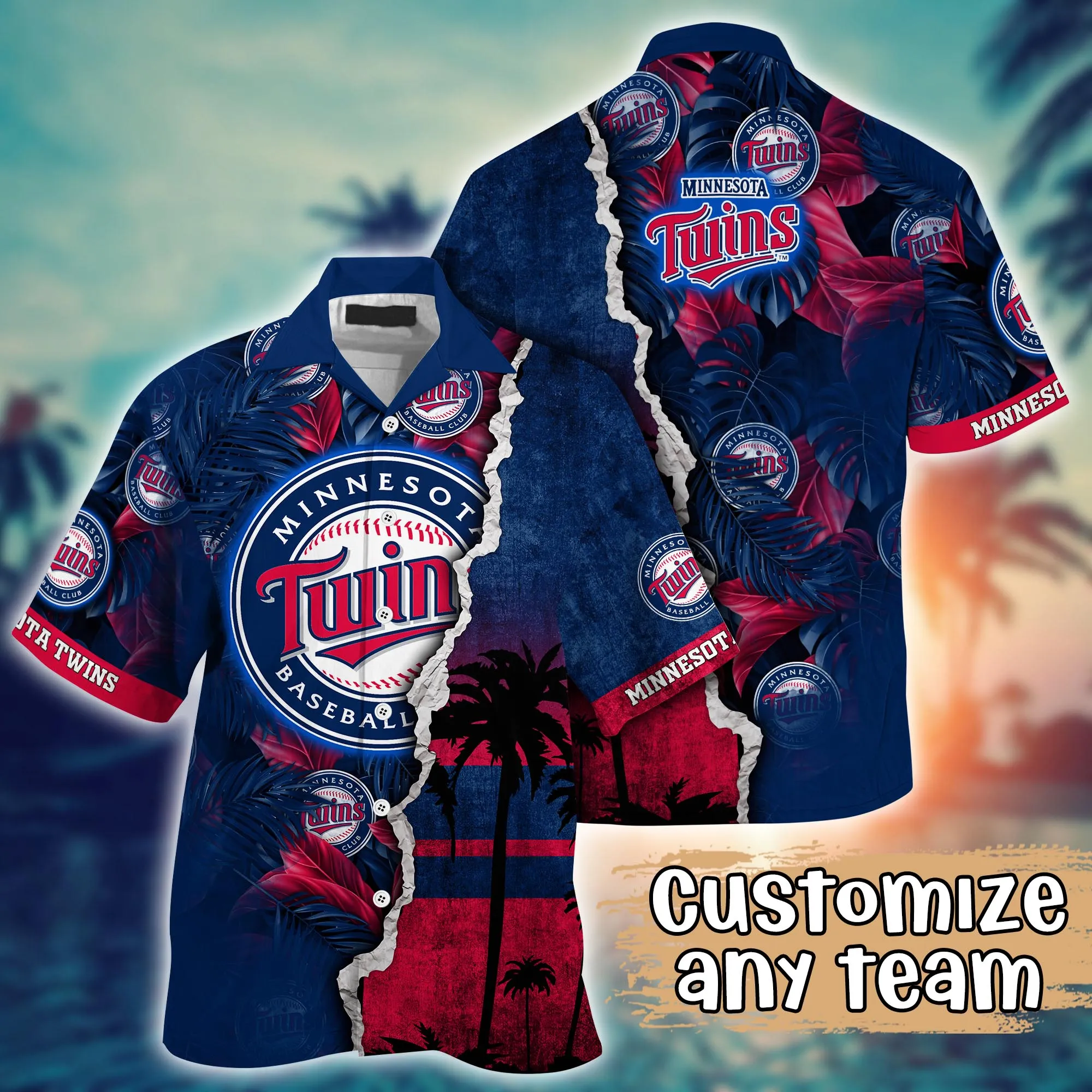 Minnesota Twins MLB Hawaiian Shirt Custom Evening Strolls Aloha Shirt
