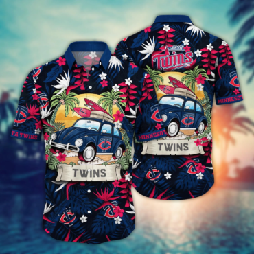 Minnesota Twins MLB Hawaiian Shirt Sun Raystime Aloha Shirt