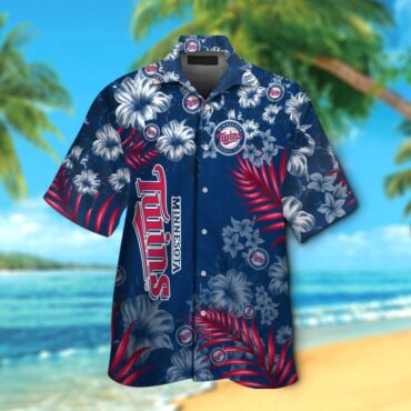 Minnesota Twins Short Sleeve Button Up Tropical Hawaiian Shirt Ver07