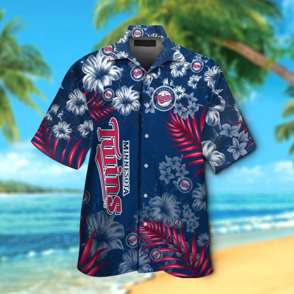 Minnesota Twins Short Sleeve Button Up Tropical Hawaiian Shirt Ver07