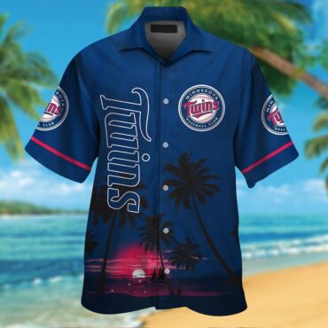 Minnesota Twins Short Sleeve Button Up Tropical Hawaiian Shirt Ver03