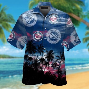 Minnesota Twins Short Sleeve Button Up Tropical Hawaiian Shirt Ver06