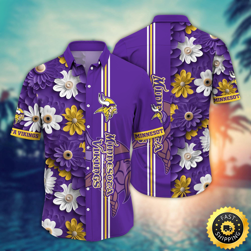 Minnesota Vikings Hawaii Shirt Flower Sporty And Stylish