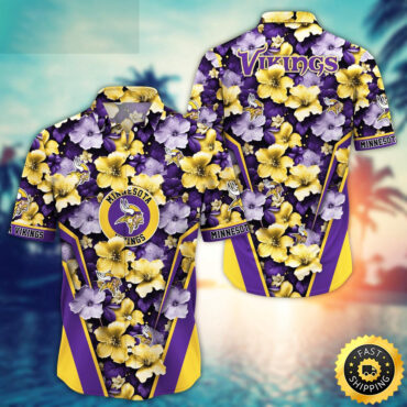Minnesota Vikings Hawaii Shirt  Flower Tropical Getaway Shirts
