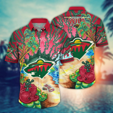 Minnesota Wild NHL Hawaiian Shirt Beach Ballstime Aloha Shirt