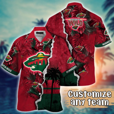 Minnesota Wild NHL Hawaiian Shirt Custom Flip Flops Aloha Shirt