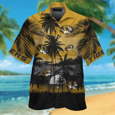 Missouri Tigers Short Sleeve Button Up Tropical Hawaiian Shirt