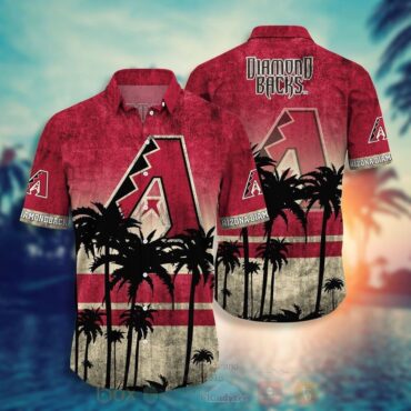 Arizona Diamondbacks Red Gold Palm Trees Trendy Hawaiian Shirt Aloha Shirt